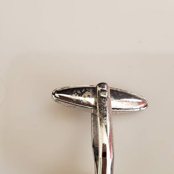 Alexandre of London Men's Cufflinks Silver Tone Mother of Pearl - Picture 3 of 5